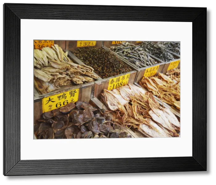 Framed Print : Dried seafood stall, Des Voeux Road West, Sheung Wan, Hong Kong, China Framed Print : Dried seafood stall, Des Voeux Road West, Sheung Wan, Hong Kong, China
