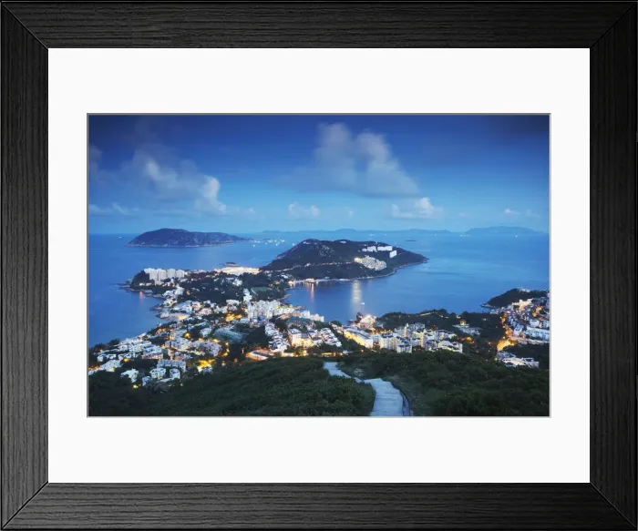 Framed Print : View of Stanley at dusk, Hong Kong Island, Hong Kong, China Framed Print : View of Stanley at dusk, Hong Kong Island, Hong Kong, China