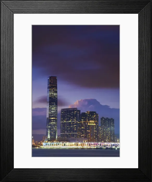 Framed Print : International Commerce Center (ICC) at dusk, Kowloon, Hong Kong, China Framed Print : International Commerce Center (ICC) at dusk, Kowloon, Hong Kong, China