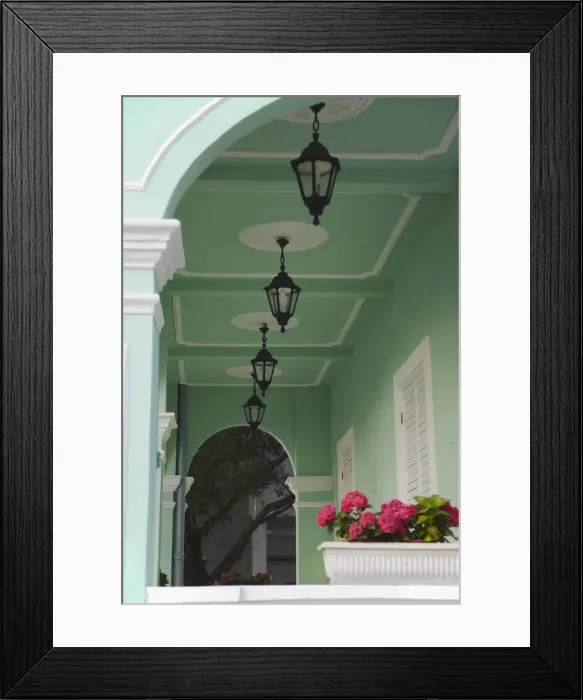 Framed Print : Details on villa of Taipa House Museum, Taipa, Macau, China