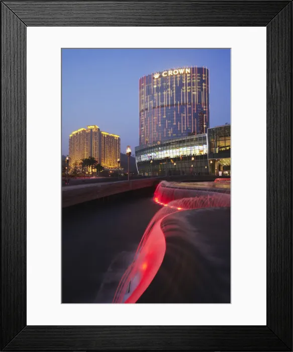 Framed Print : Crown Towers Hotel at dusk, City of Dreams, Cotai Strip, Macau, China