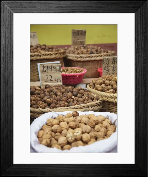 Framed Print : Walnuts at market, Guangzhou, Guangdong, China Framed Print : Walnuts at market, Guangzhou, Guangdong, China