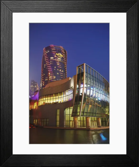 Framed Print : Hard Rock Hotel at dusk, City of Dreams, Cotai Strip, Macau, China Framed Print : Hard Rock Hotel at dusk, City of Dreams, Cotai Strip, Macau, China