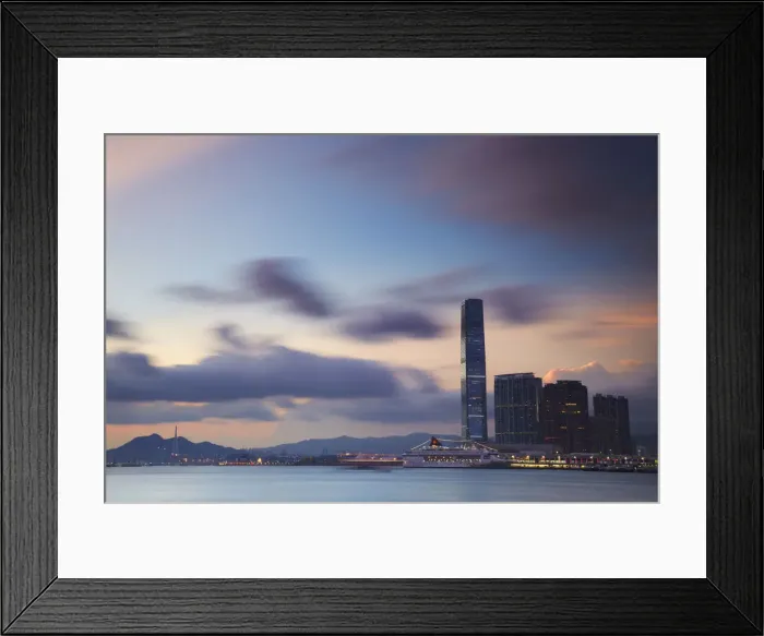 Framed Print : International Commerce Center (ICC) at dusk, Kowloon, Hong Kong, China