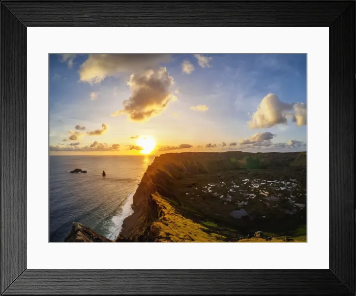 Framed Print : Crater of Rano Kau Volcano at sunset, Easter Island, Chile Framed Print : Crater of Rano Kau Volcano at sunset, Easter Island, Chile