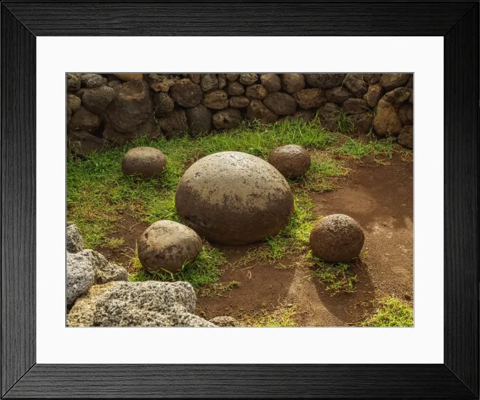 Framed Print : Magnetic stones in Ahu Te Pito Kura, Rapa Nui National Park, Easter Island, Chile
