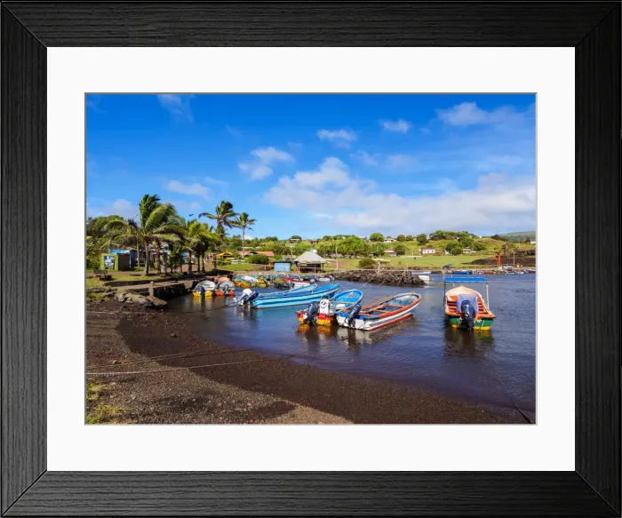 Framed Print : Fishermen Port in Hanga Roa, Easter Island, Chile Framed Print : Fishermen Port in Hanga Roa, Easter Island, Chile