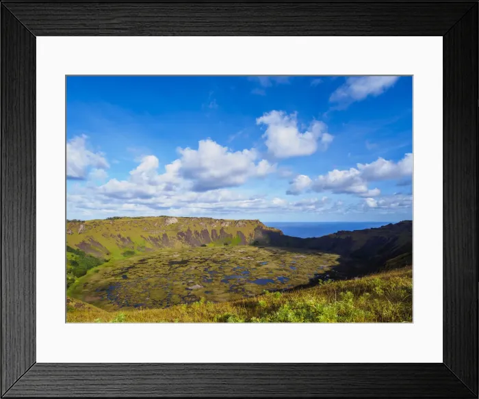 Framed Print : Crater of Rano Kau Volcano, Easter Island, Chile Framed Print : Crater of Rano Kau Volcano, Easter Island, Chile