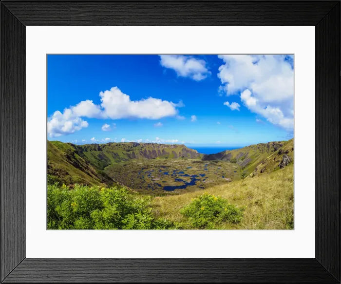 Framed Print : Crater of Rano Kau Volcano, Easter Island, Chile Framed Print : Crater of Rano Kau Volcano, Easter Island, Chile