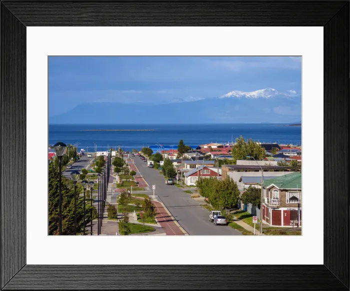 Framed Print : Puerto Natales, elevated view, Ultima Esperanza Province, Patagonia, Chile Framed Print : Puerto Natales, elevated view, Ultima Esperanza Province, Patagonia, Chile