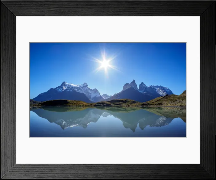 Framed Print : Paine Grande and Cuernos del Paine reflecting in Nordenskjold Lake, Torres del Paine Framed Print : Paine Grande and Cuernos del Paine reflecting in Nordenskjold Lake, Torres del Paine
