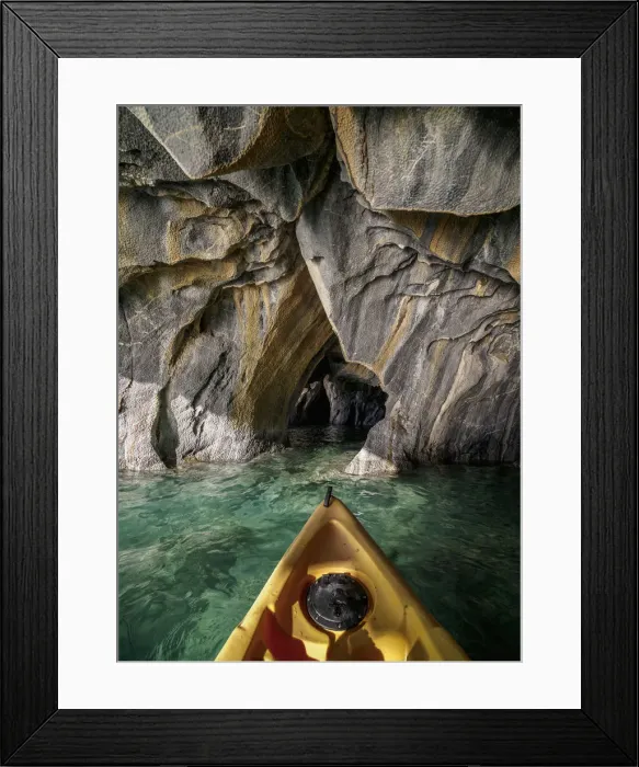 Framed Print : Kayaking in Marble Caves, Santuario de la Naturaleza Capillas de Marmol, General Carrera Framed Print : Kayaking in Marble Caves, Santuario de la Naturaleza Capillas de Marmol, General Carrera