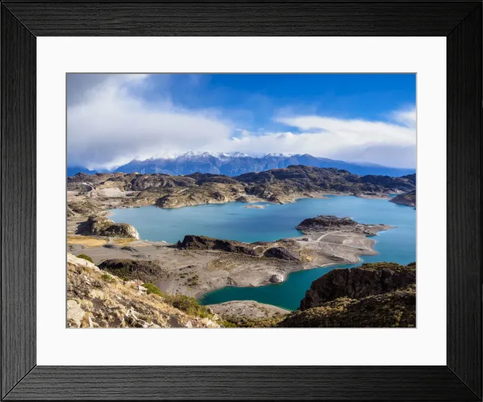 Framed Print : Laguna Verde, elevated view, General Carrera Province, Aysen Region, Patagonia, Chile Framed Print : Laguna Verde, elevated view, General Carrera Province, Aysen Region, Patagonia, Chile