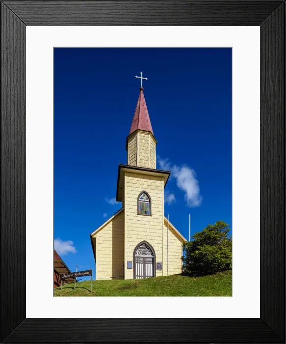 Framed Print : Lutheran Church, Puerto Varas, Llanquihue Province, Los Lagos Region, Chile