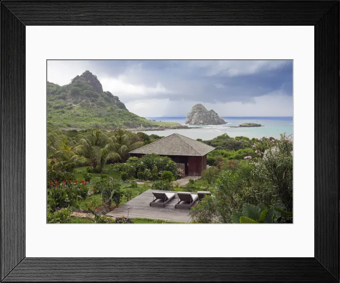 Framed Print : South America, Brazil, Pernambuco, Fernando de Noronha Island, Baia do Sueste, view
