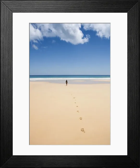 Framed Print : South America, Brazil, Pernambuco, Fernando de Noronha Island, a girl walking along Framed Print : South America, Brazil, Pernambuco, Fernando de Noronha Island, a girl walking along