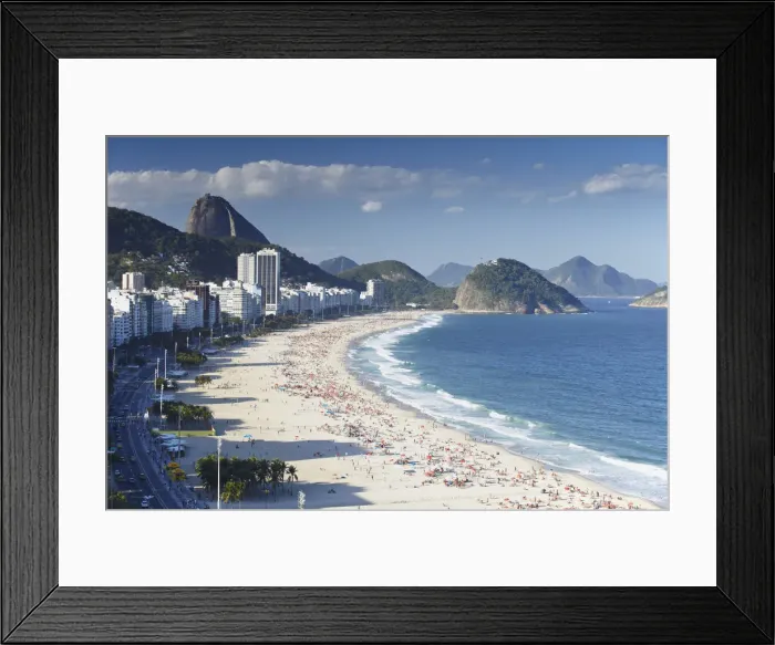 Framed Print : View of Copacabana beach and Avenida Atlantica, Rio de Janeiro, Brazil