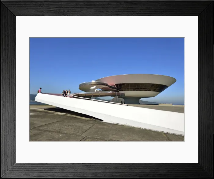 Framed Print : Oscar Niemeyers Contemporary Art Museum (MAC Niteroi), Niteroy, Rio de Janeiro Framed Print : Oscar Niemeyers Contemporary Art Museum (MAC Niteroi), Niteroy, Rio de Janeiro