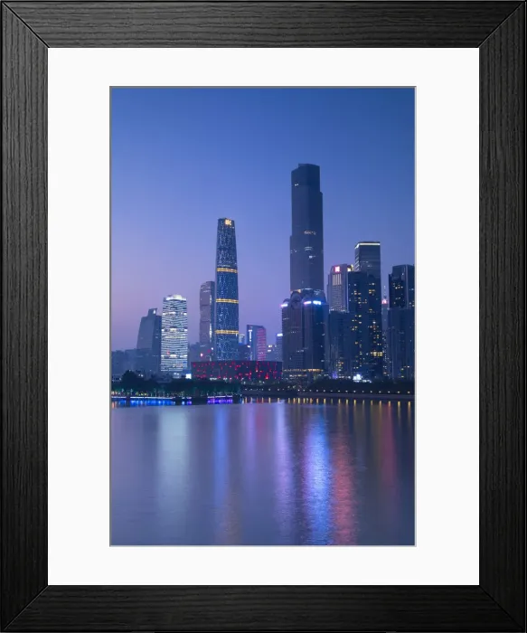 Framed Print : Skyline of Tianhe at dusk, Guangzhou, Guangdong, China
