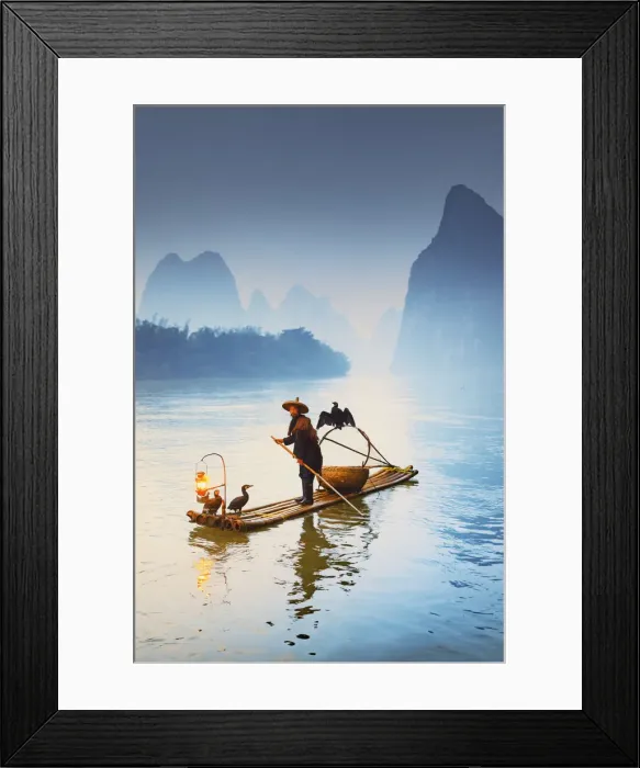 Framed Print : China, Guangxi province, Xingping village along River Li Framed Print : China, Guangxi province, Xingping village along River Li