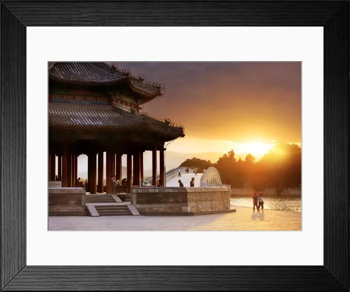 Framed Print : China, Beijing, the Summer Palace, Seventeen Arches Bridge