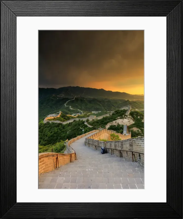 Framed Print : China, Beijing, Great wall of Badaling, sunset on the great wall Framed Print : China, Beijing, Great wall of Badaling, sunset on the great wall