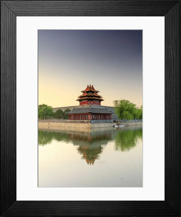 Framed Print : China, Beijing, Palace moat and Forbidden city at sunrise Framed Print : China, Beijing, Palace moat and Forbidden city at sunrise