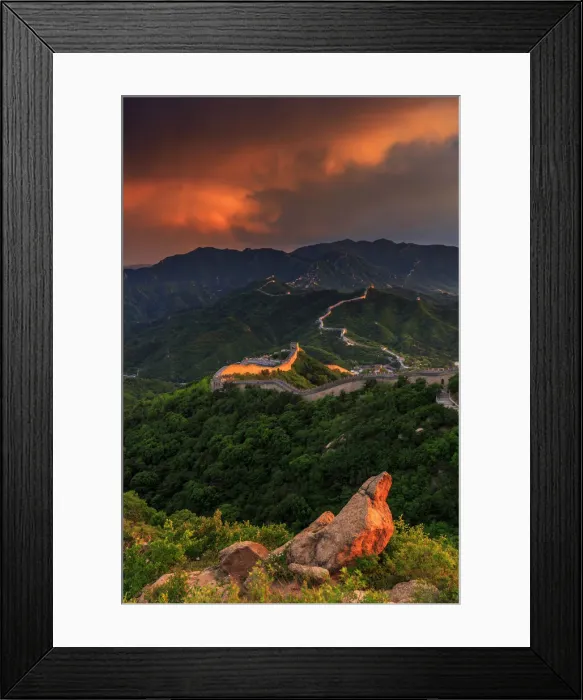 Framed Print : China, Beijing, Great wall of Badaling, sunset on the great wall Framed Print : China, Beijing, Great wall of Badaling, sunset on the great wall