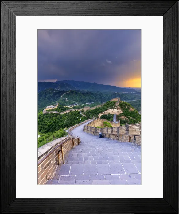 Framed Print : China, Beijing, Great wall of Badaling, sunset on the great wall Framed Print : China, Beijing, Great wall of Badaling, sunset on the great wall