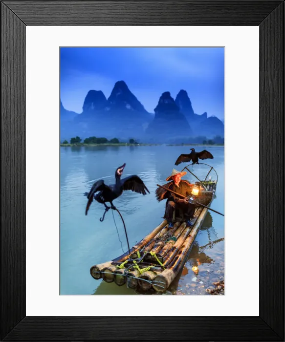 Framed Print : China, Guangxi province, Xingping village along River Li