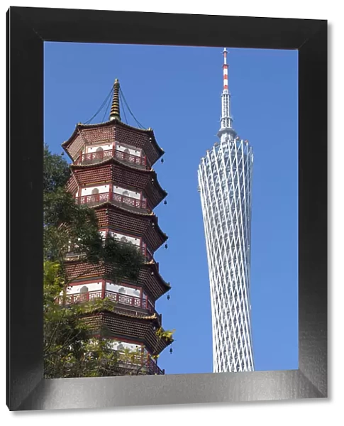 Canton Tower and Chigang Pagoda, Tianhe, Guangzhou, Guangdong, China