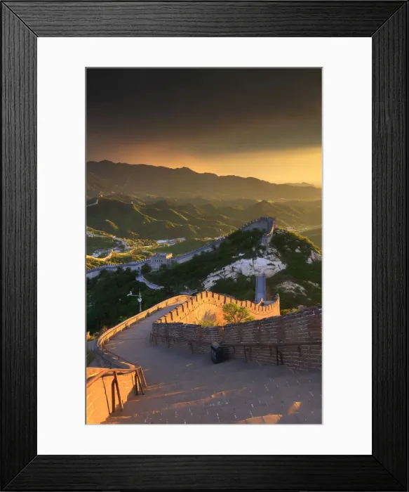 Framed Print : China, Beijing, Great wall of Badaling, sunset on the great wall Framed Print : China, Beijing, Great wall of Badaling, sunset on the great wall