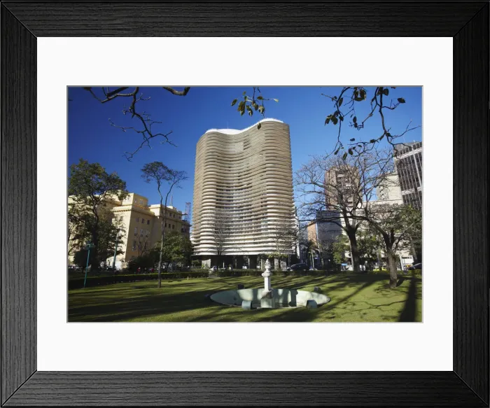 Framed Print : Niemeyer Building, Belo Horizonte, Minas Gerais, Brazil