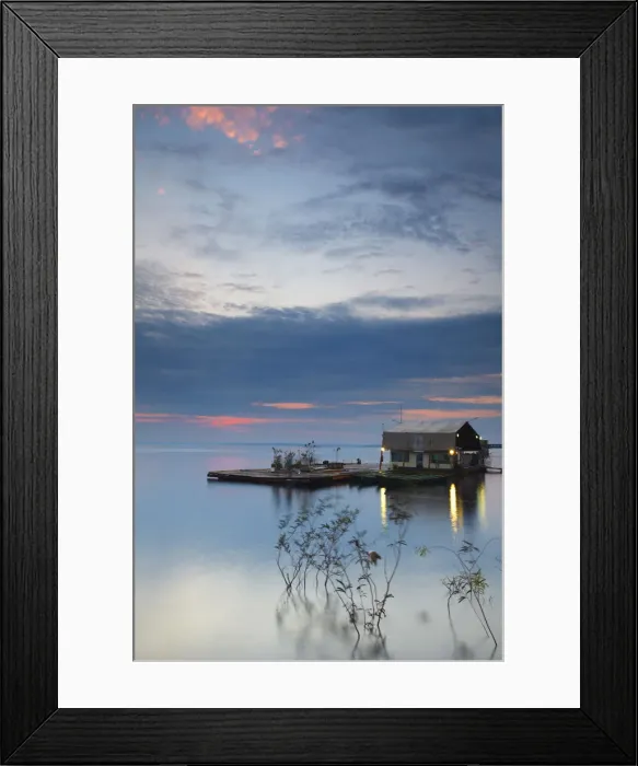 Framed Print : Boat landing moored on Rio Negro at sunset, Manaus, Amazonas, Brazil Framed Print : Boat landing moored on Rio Negro at sunset, Manaus, Amazonas, Brazil
