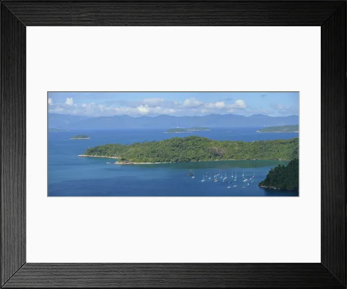 Framed Print : Coastline near Ilha Grande seen from the mainland near Mambucaba, South of Angra dos Reis