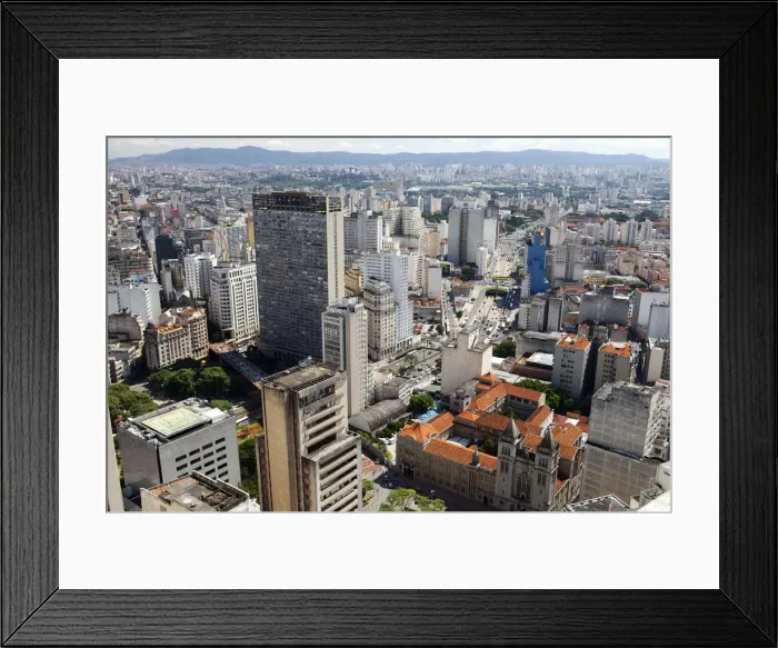 Framed Print : South America, Brazil, Sao Paulo; view of Sao Paulo city from the top of the Banespa