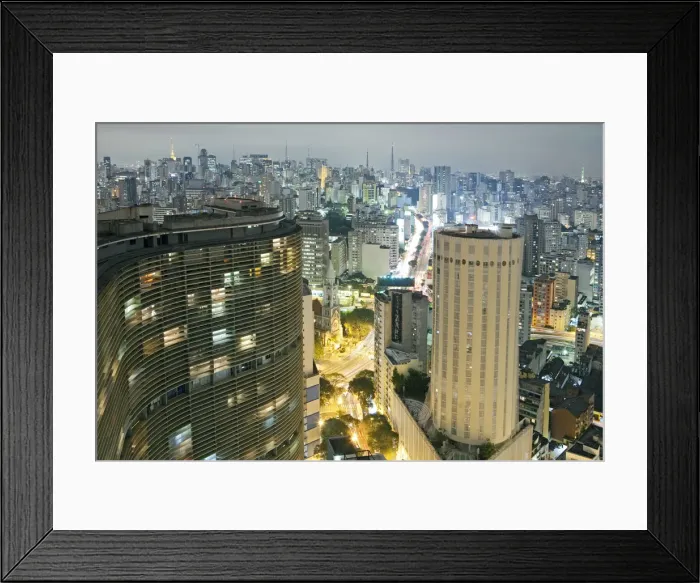 Framed Print : South America, Brazil, Sao Paulo, view from the top of the Terraco Italia Tower showing Framed Print : South America, Brazil, Sao Paulo, view from the top of the Terraco Italia Tower showing