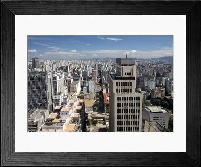 Framed Print : South America, Brazil, Sao Paulo; view along Avenida Sao Joao from the top of Framed Print : South America, Brazil, Sao Paulo; view along Avenida Sao Joao from the top of