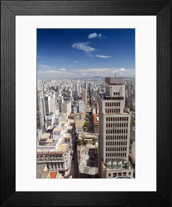 Framed Print : South America, Brazil, Sao Paulo; view along Avenida Sao Joao from the top of Framed Print : South America, Brazil, Sao Paulo; view along Avenida Sao Joao from the top of
