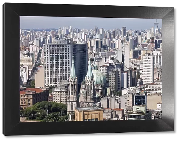 South America, Brazil, Sao Paulo; view of the Palace of Justice, the Metropolitan