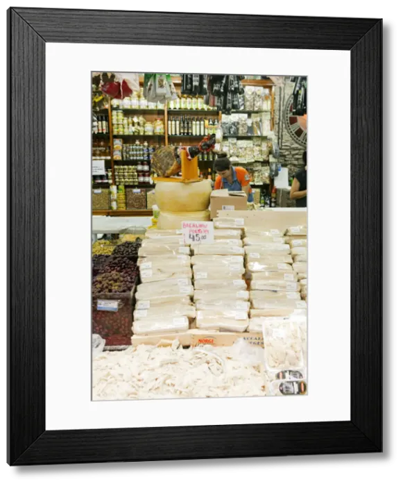 Framed Print : South America, Brazil, Sao Paulo, bacalhau, salted cod, olives and ham for sale in Framed Print : South America, Brazil, Sao Paulo, bacalhau, salted cod, olives and ham for sale in