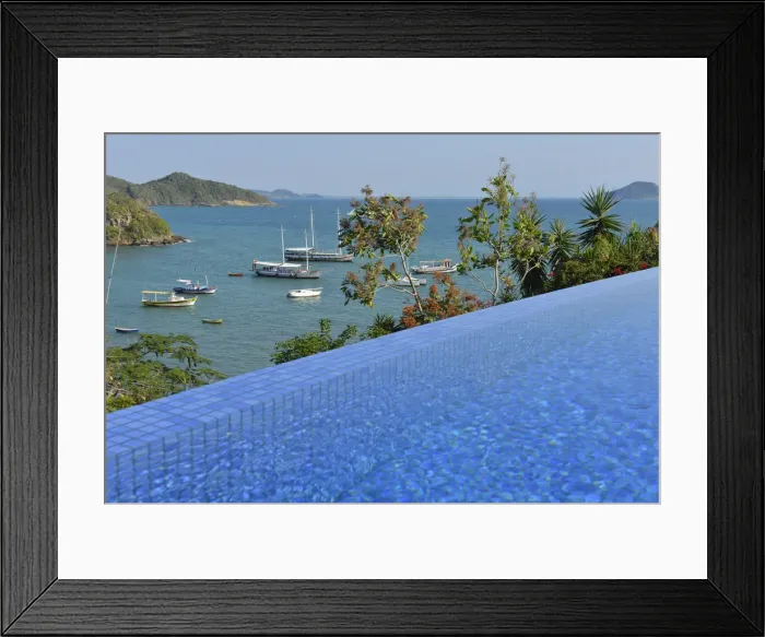 Framed Print : Infinity pool and ocean at Pousada Casas Brancas, Buzios, Rio de Janeiro, Brazil Framed Print : Infinity pool and ocean at Pousada Casas Brancas, Buzios, Rio de Janeiro, Brazil