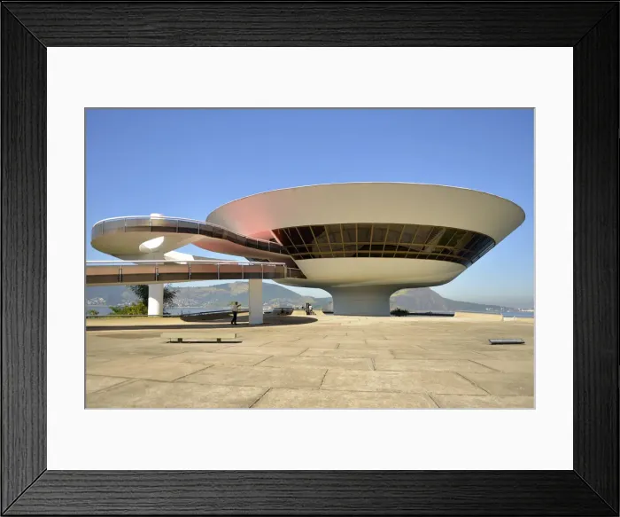 Framed Print : South America, Rio de Janeiro, Niteroi, Oscar Niemeyers Contemporary Art Museum