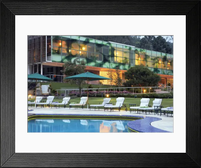 Framed Print : South America, Brazil, Sao Paulo, a view of the outdoor pool and spa building Framed Print : South America, Brazil, Sao Paulo, a view of the outdoor pool and spa building