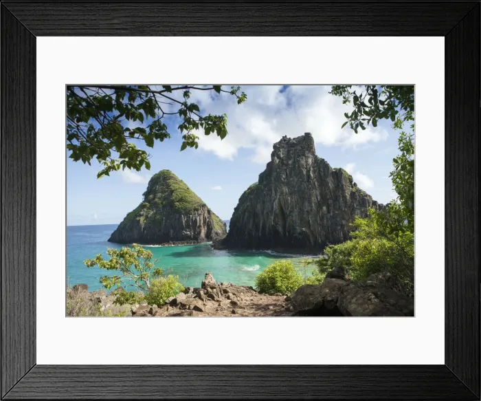Framed Print : South America, Brazil, Pernambuco, Fernando de Noronha Island, turquoise seas around