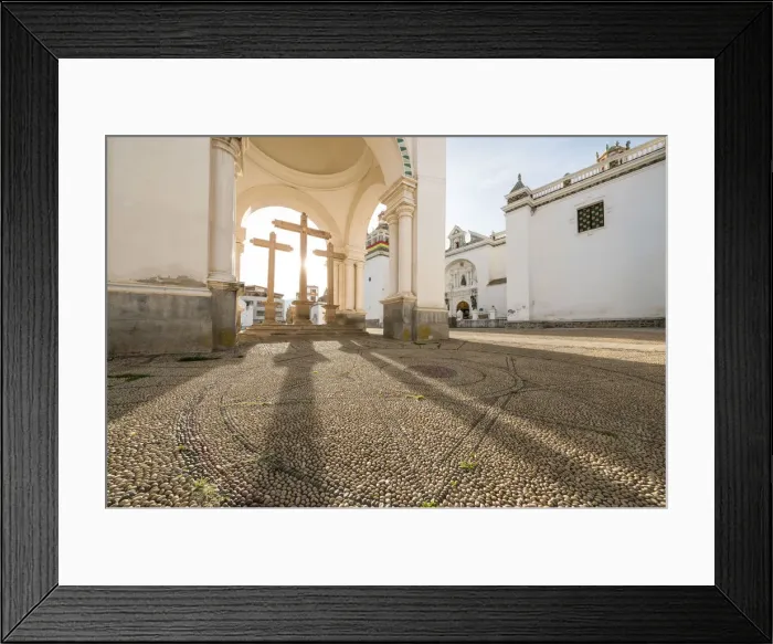 Framed Print : Copacabana Cathedral after dawn, Copacabana, Lake Titicaca, Bolivia Framed Print : Copacabana Cathedral after dawn, Copacabana, Lake Titicaca, Bolivia