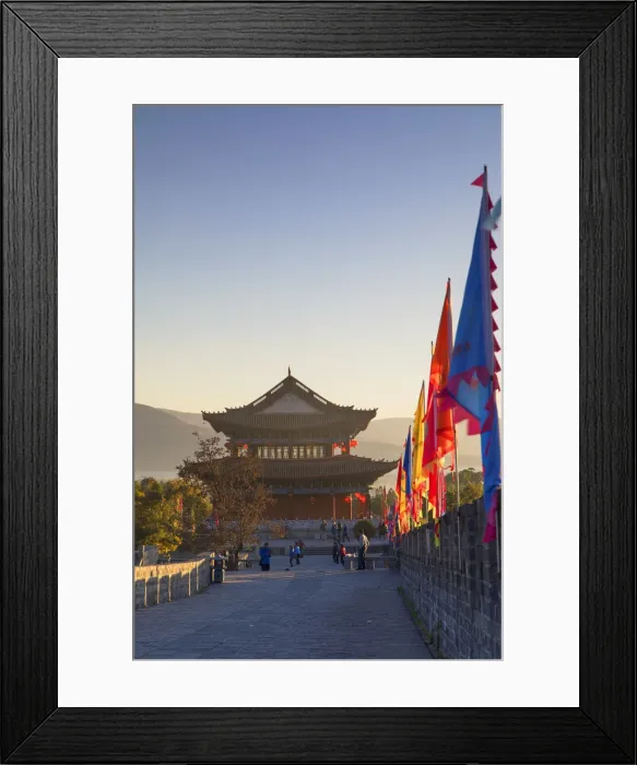 Framed Print : City Walls and South Gate at dawn, Dali, Yunnan, China Framed Print : City Walls and South Gate at dawn, Dali, Yunnan, China