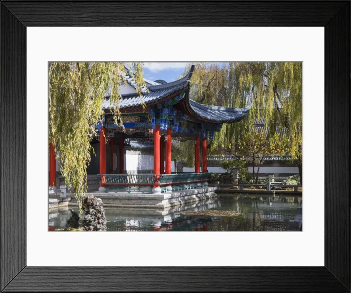 Framed Print : Pavilion in Mu Family Mansion, Lijiang (UNESCO World Heritage Site), Yunnan, China
