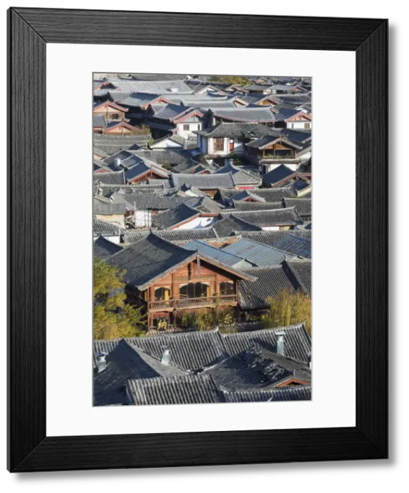 Framed Print : View of Lijiang (UNESCO World Heritage Site), Yunnan, China