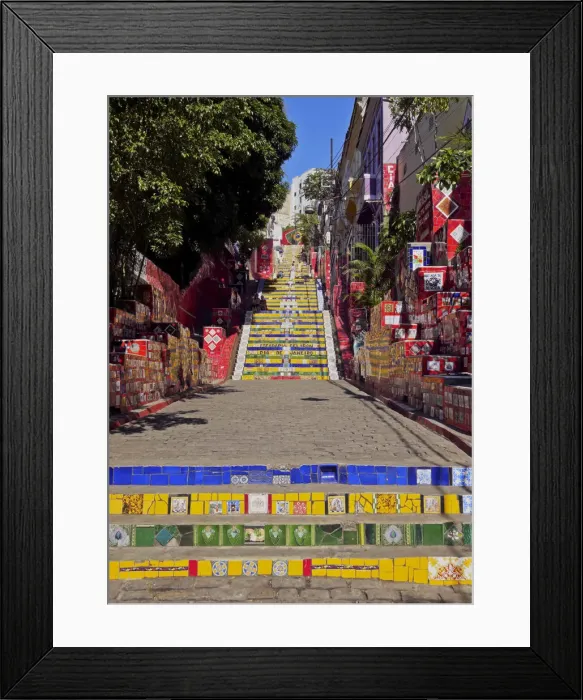 Framed Print : Brazil, City of Rio de Janeiro, View of the Selaron Steps connecting Lapa and Santa Framed Print : Brazil, City of Rio de Janeiro, View of the Selaron Steps connecting Lapa and Santa
